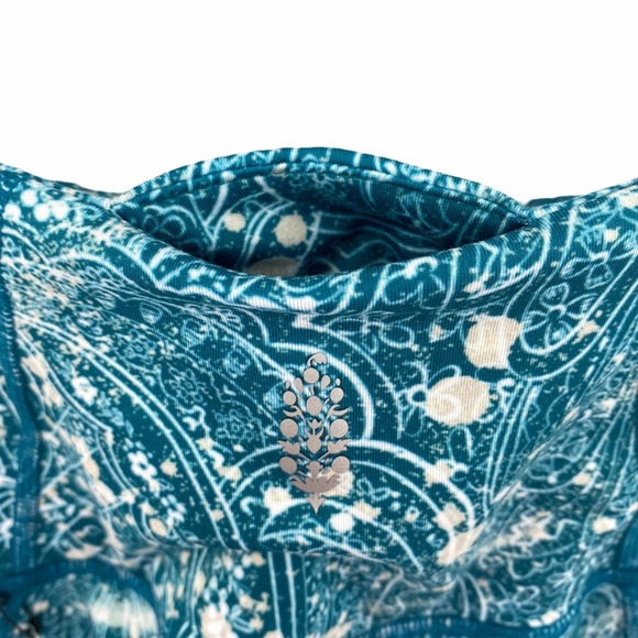 Free People FP Movement Womens Plie All Day Floral Leggings Blue Peacock Size XS - Picture 5 of 11